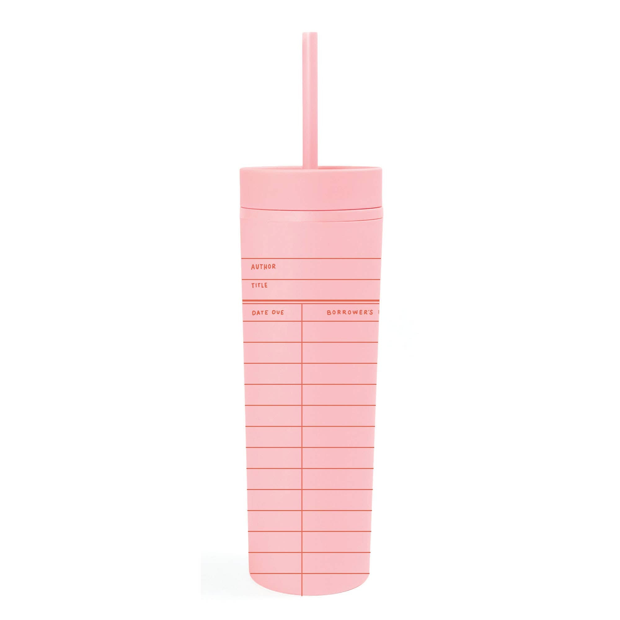 Pink Library Card Tumbler