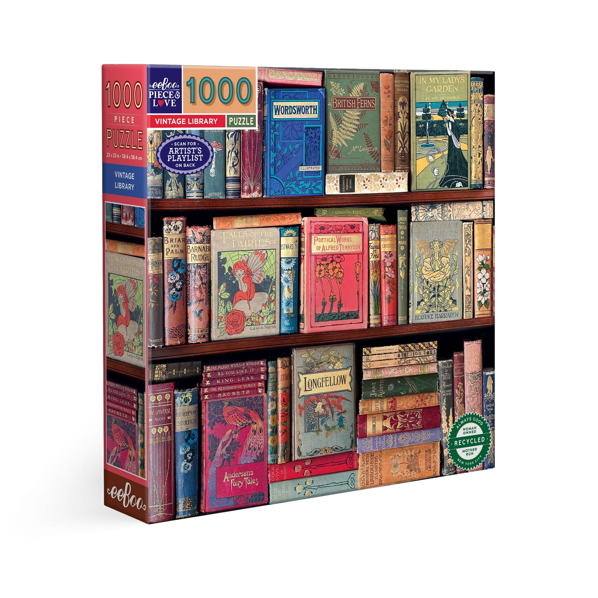 eeBoo Vintage Library 1000 Piece Puzzle
