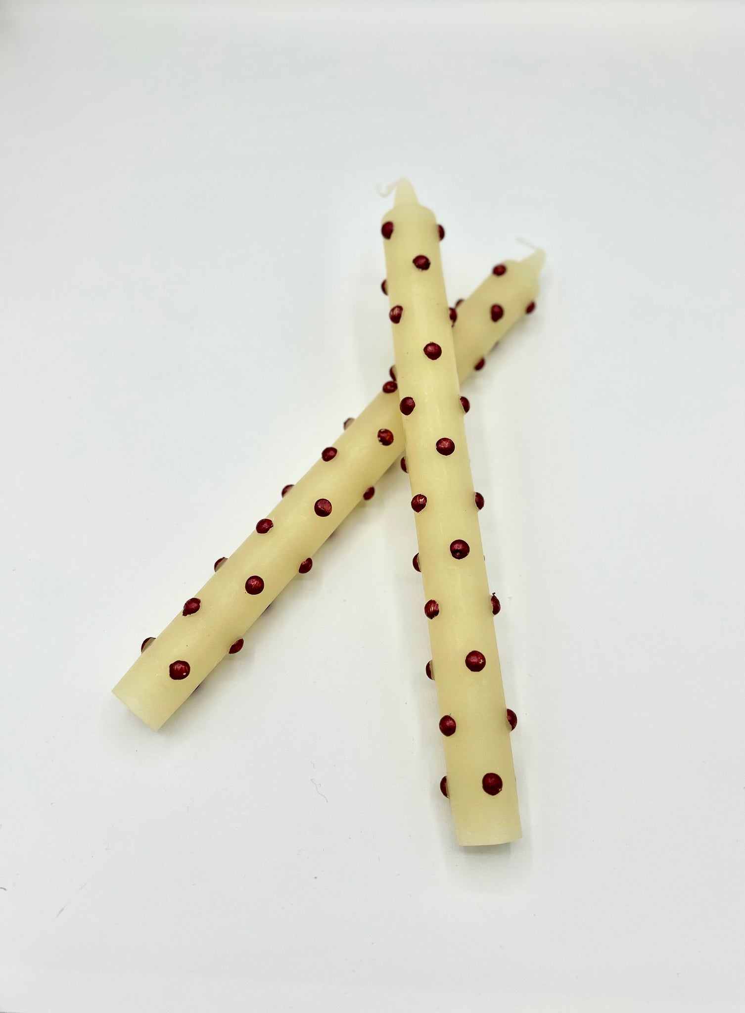 Red Dot Taper Candles