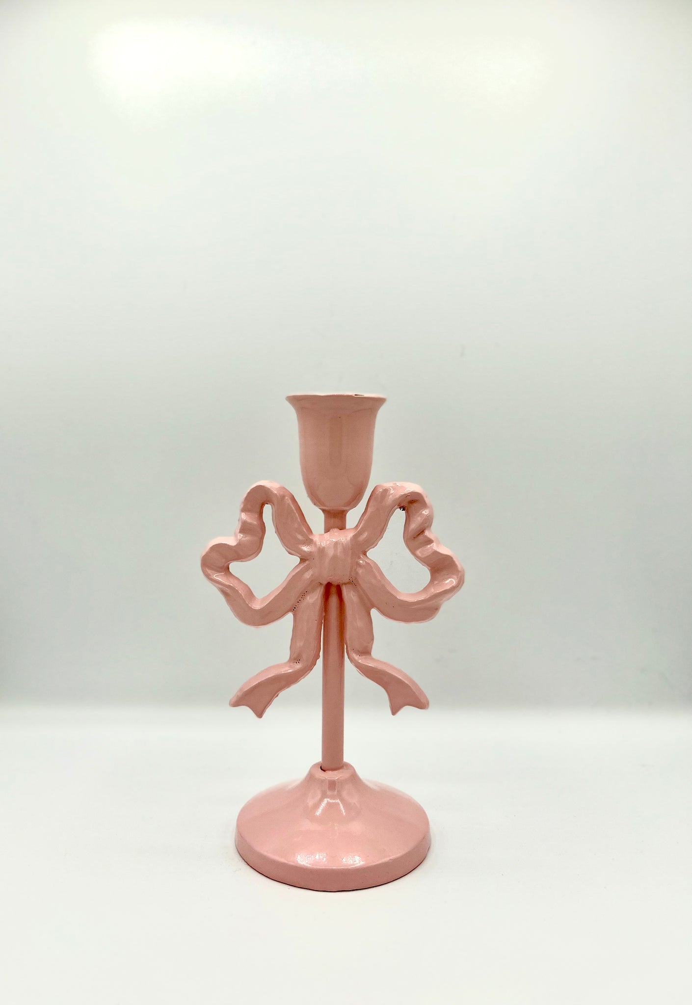 Small Cast Iron Bow Taper Candle Holders