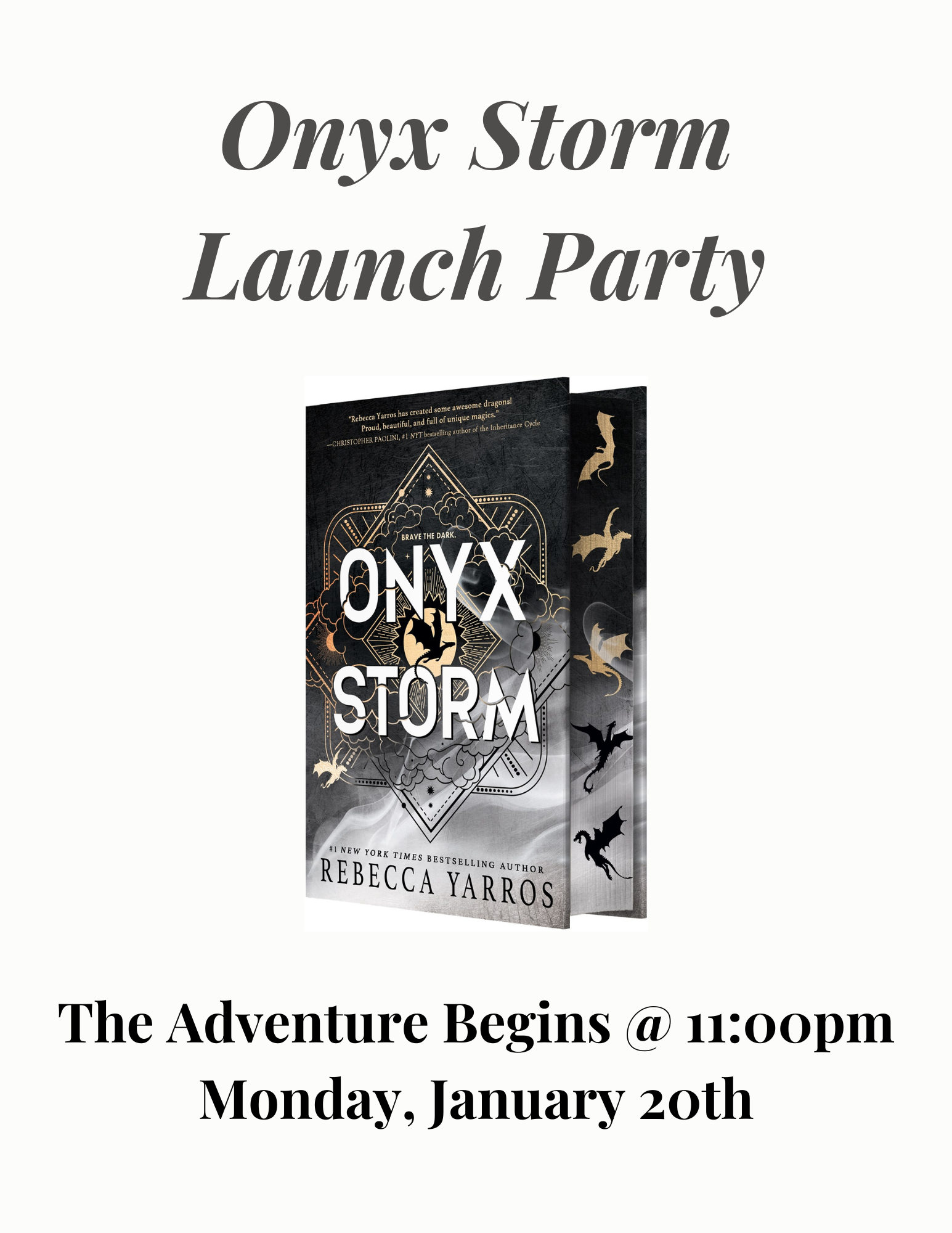 Onyx Storm Launch Party