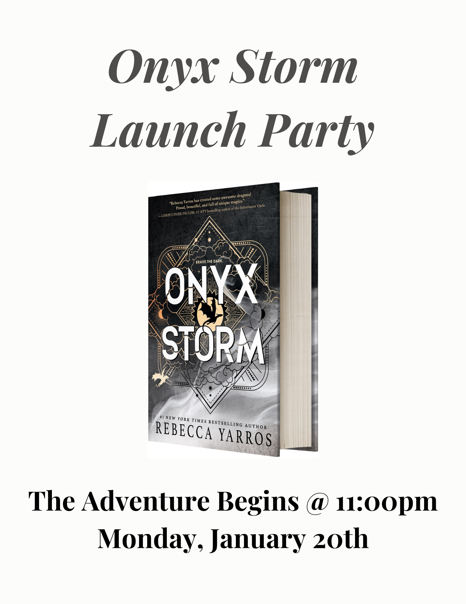 Onyx Storm Launch Party