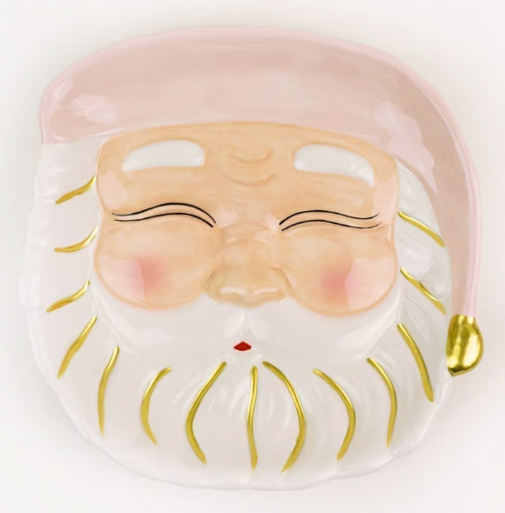 Pink Santa Dessert Plate