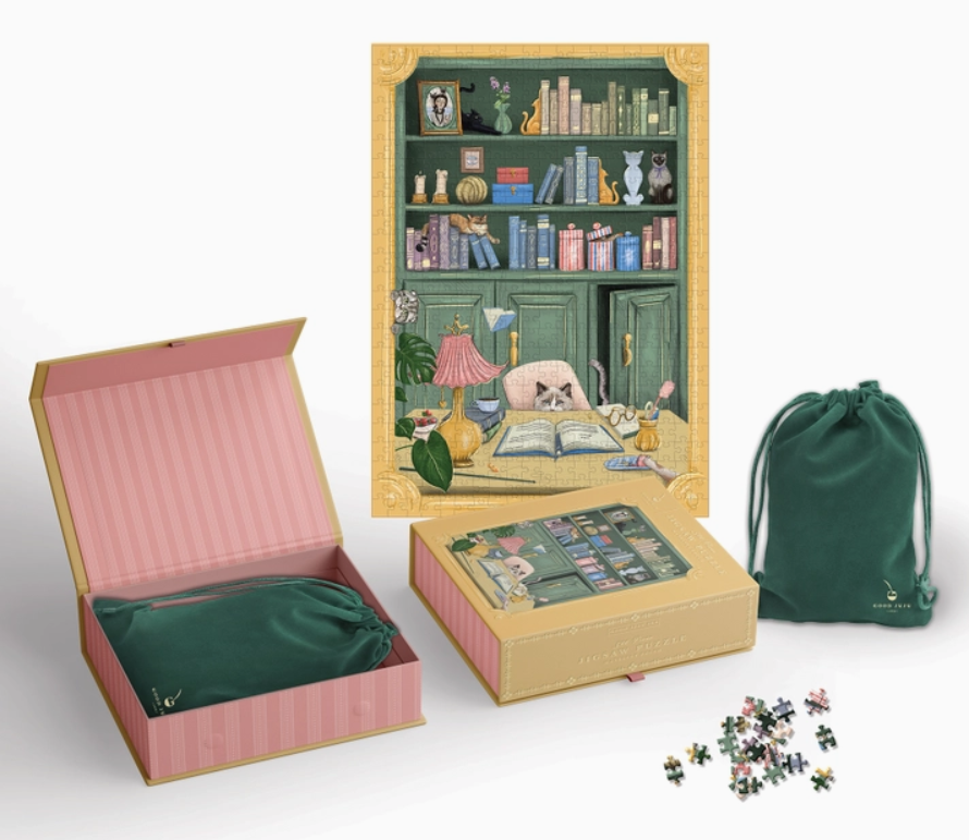 Good Juju 500 Piece Cat Library Jigsaw Puzzle