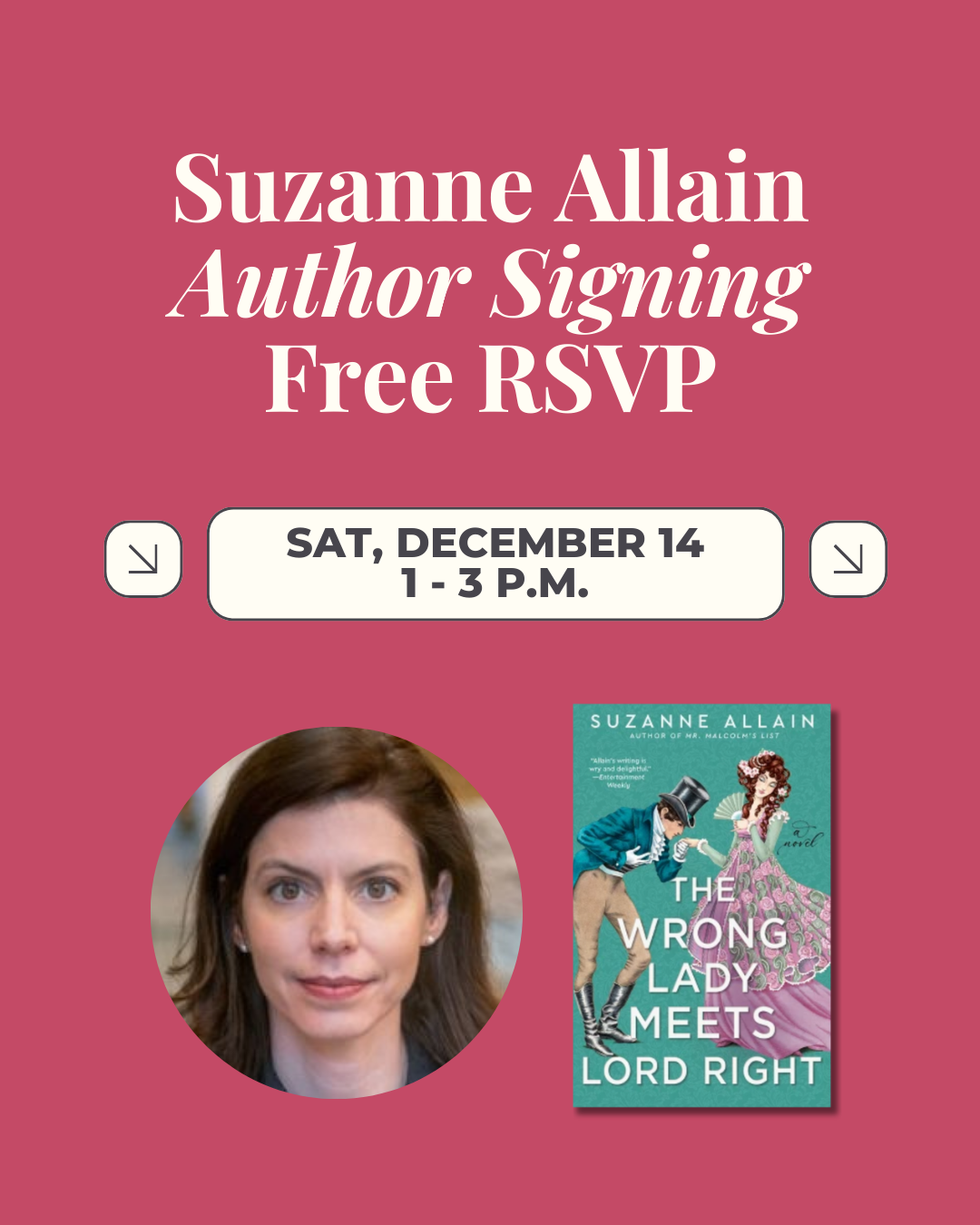 Suzanne Allain Author Signing - Free RSVP