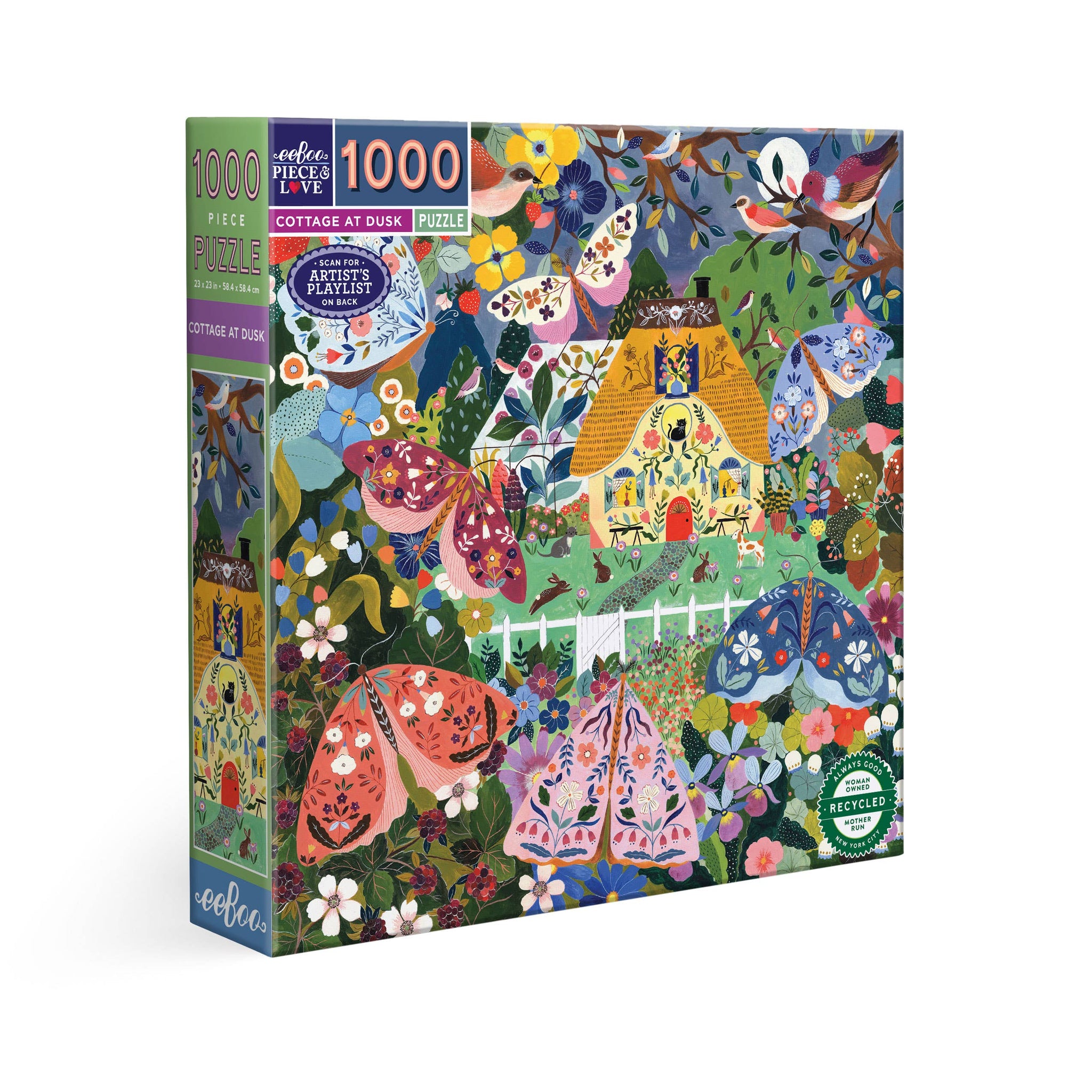 eeBoo Cottage at Dusk 1000 Piece Puzzle