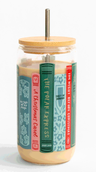 Pippi Post Holiday Books Glass Tumbler