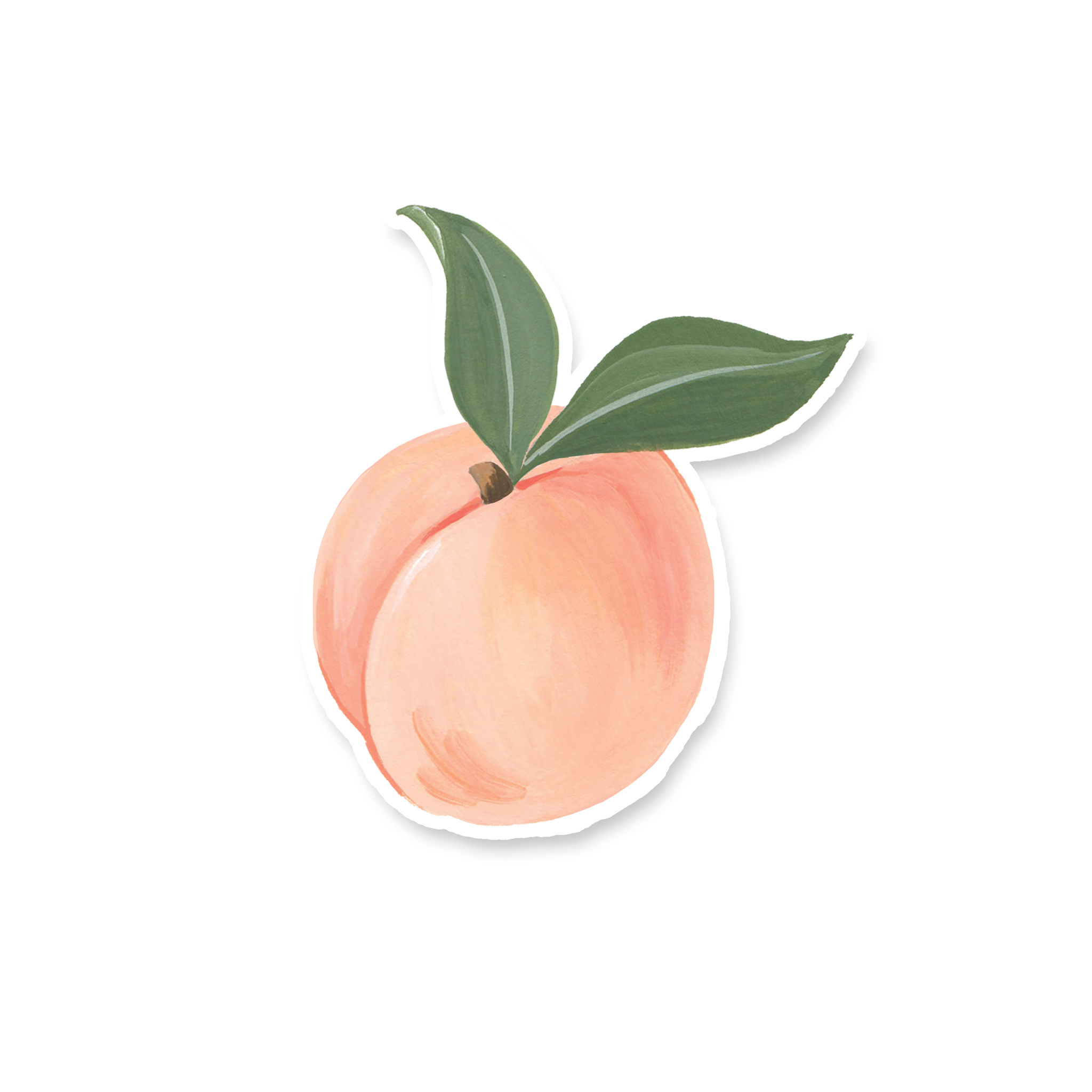 Mini Peach Vinyl Sticker