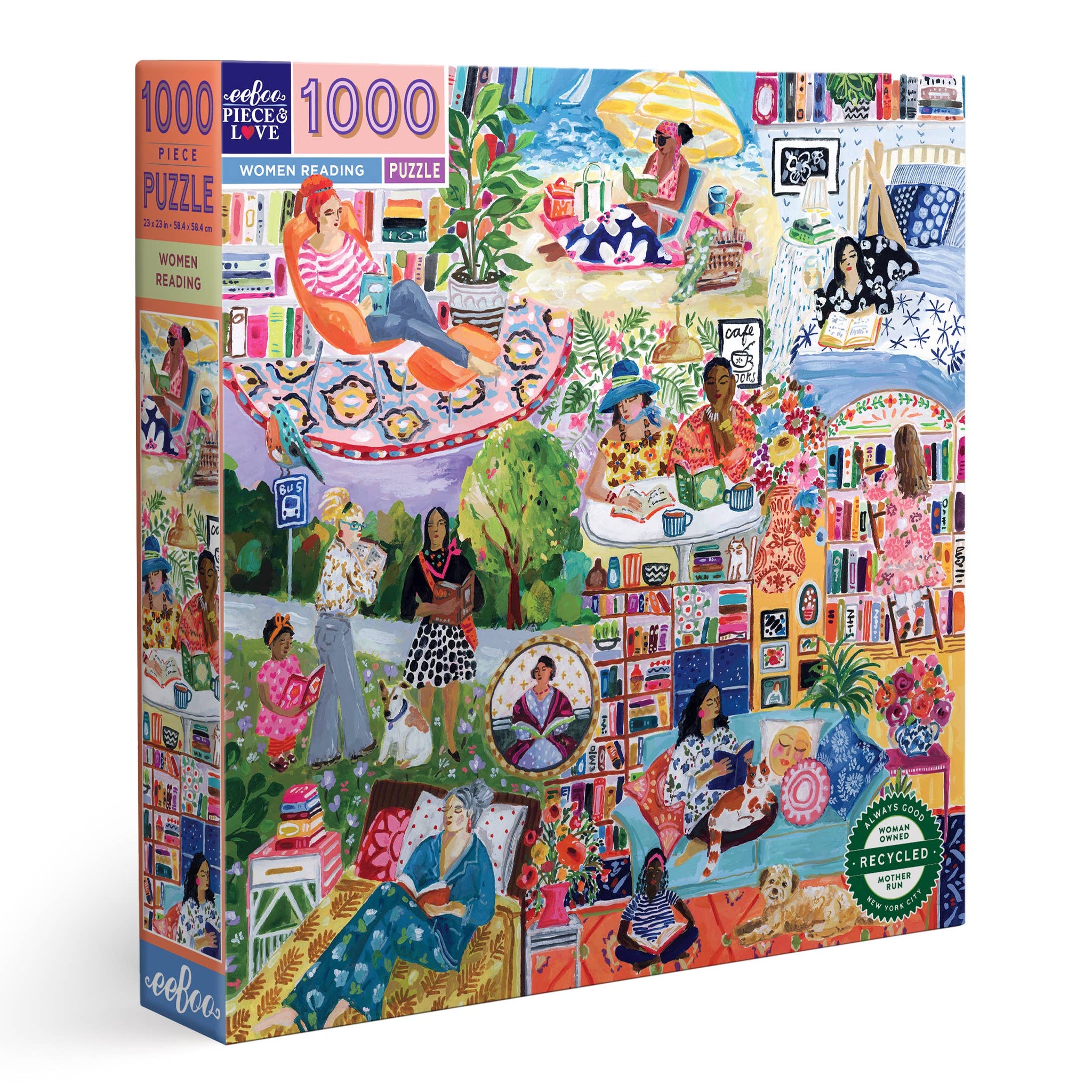 eeBoo Women Reading 1000 Piece Square Puzzle