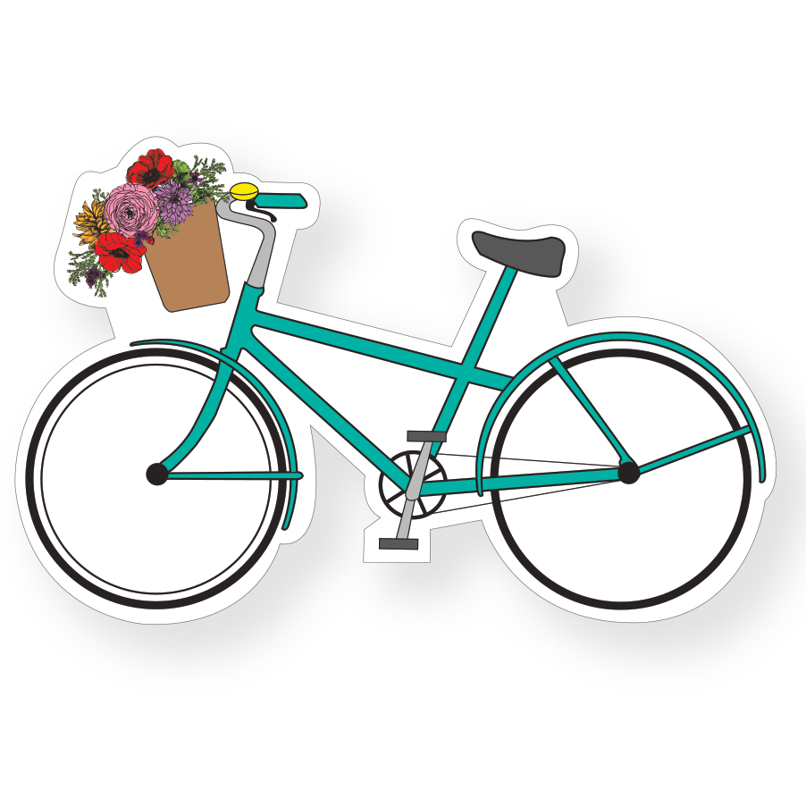 Bike and Basket Sticker